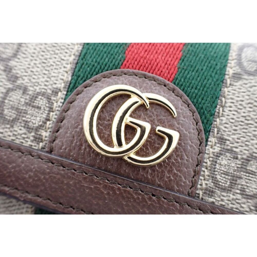 Gucci GG Supreme Canvas Leather Beige Ebony Red Green Web Ophidia Continental - Picture 4 of 9